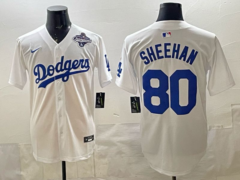 Men 2026 Nike Los Angeles Dodgers #80 Sheehan White Game MLB Jersey 01